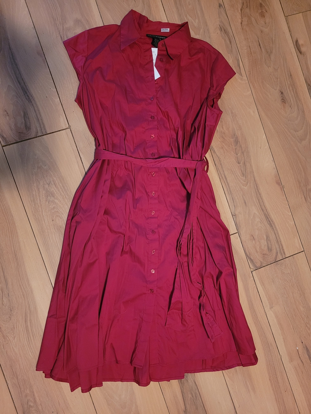Grace Elements Button-Front Midi Dress in Raspberry
